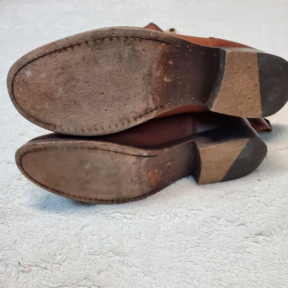 Frye Tan Brown Leather Cowgirl Western Bohemian Rodeo Boho Riding Tall Boots 7 B - Picture 3 of 16